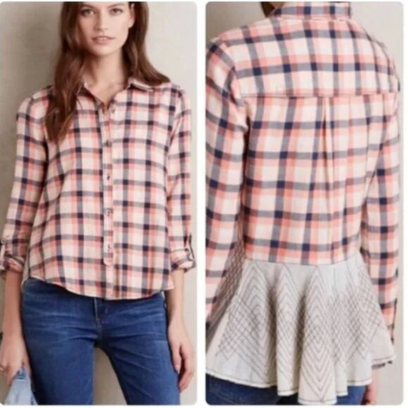 ANTHROPOLOGIE Holding Horses Cedar Grove Plaid Flannel Button Down // 2 - Picture 1 of 6